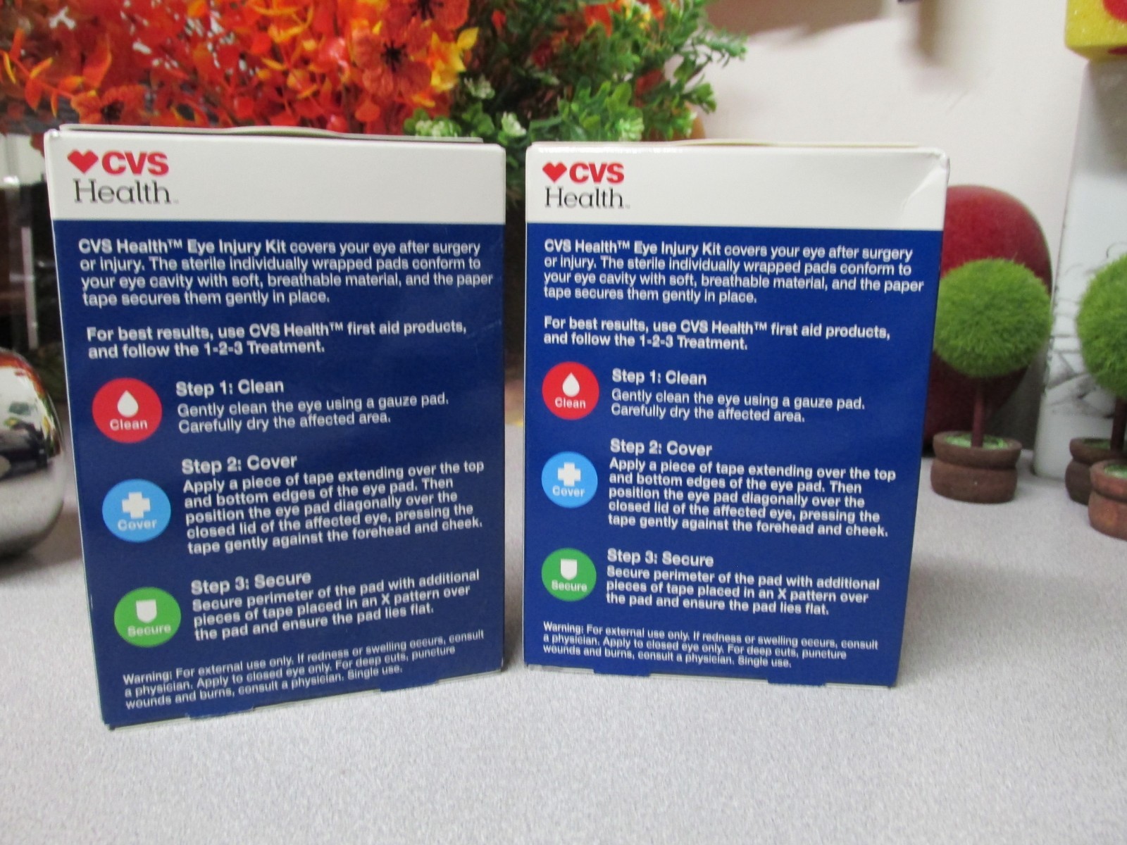 2 Boxes CVS Health Eye Injury Kit