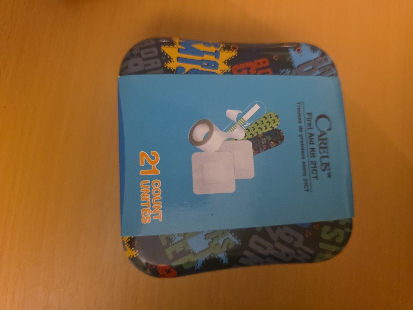Careus Child First Aid Kit 21ct in GAMING Design Reusable Metal Tin