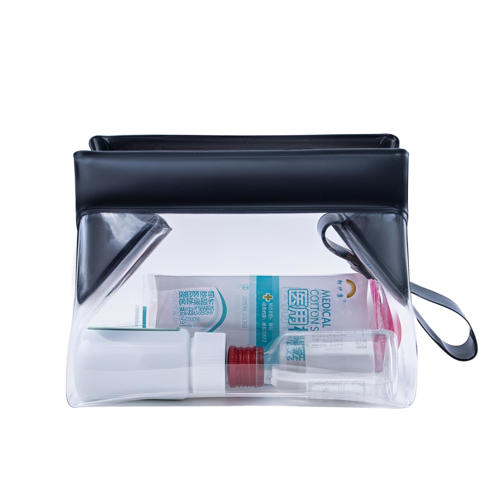 Uriyesobida TSA Approved Clear TPU Toiletry Bag with Magnetic Closure Black