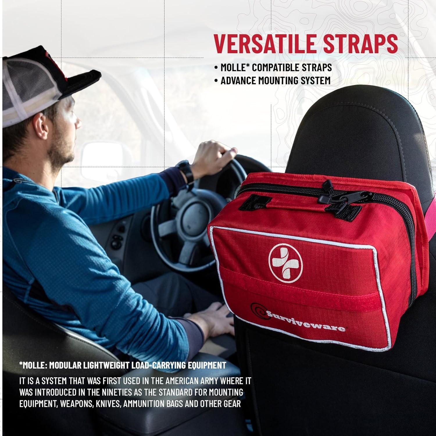 Surviveware 238 Pcs Comprehensive Premium Survival First Aid Kit – Red
