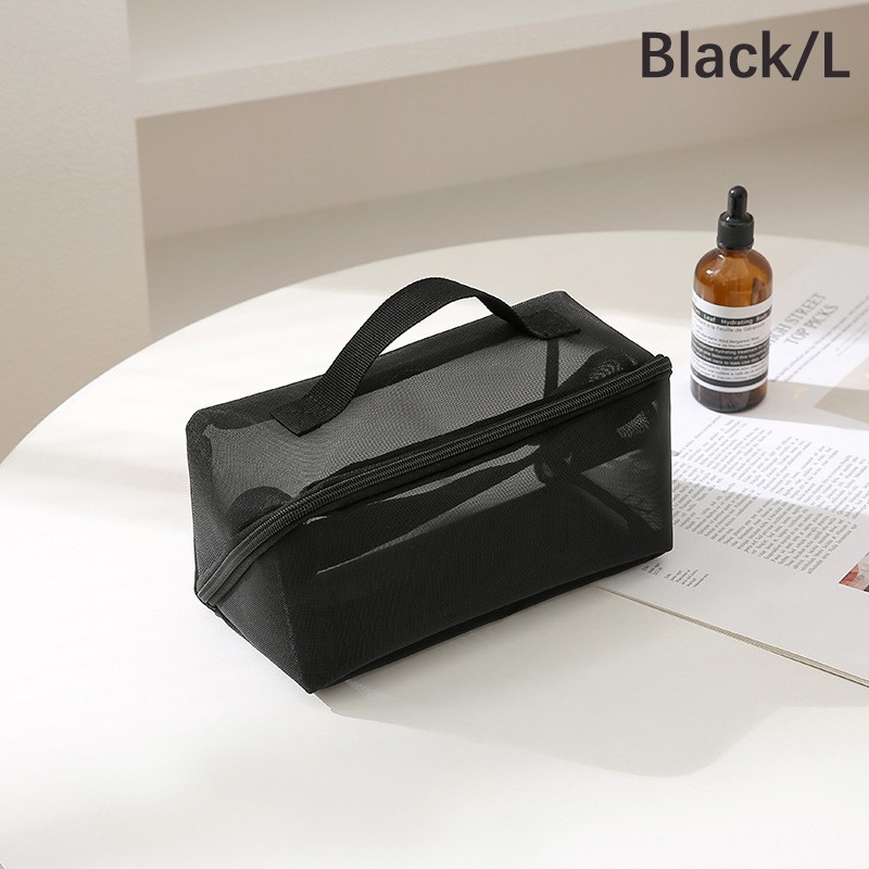 Travel Clear Mesh Cosmetic Makeup Pencil Bag Toiletry Wash Case Pouch