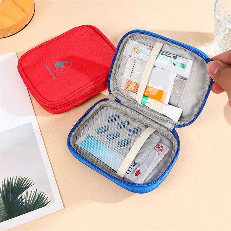 Portable First Aid Kit Travel Mini Medical Pouch Emergency Pill Organizer