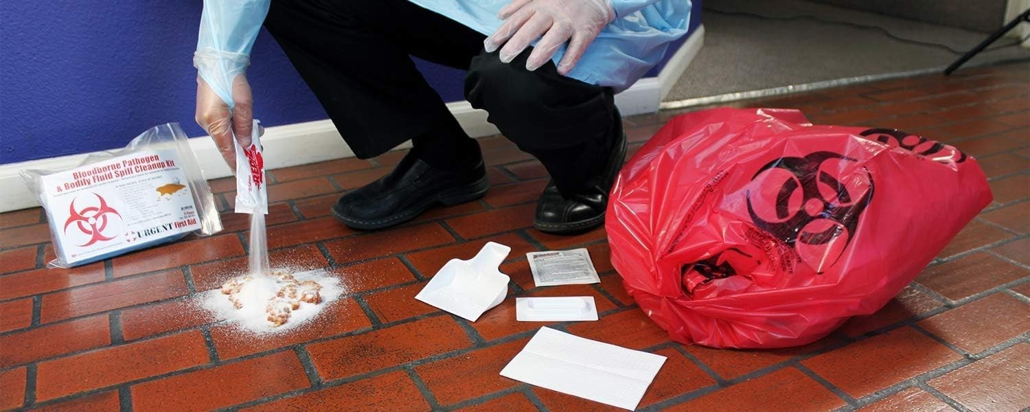Bodily Fluid Clean Up Kit Spill Kit Bloodborne Pathogen PPE OSHA Compliance