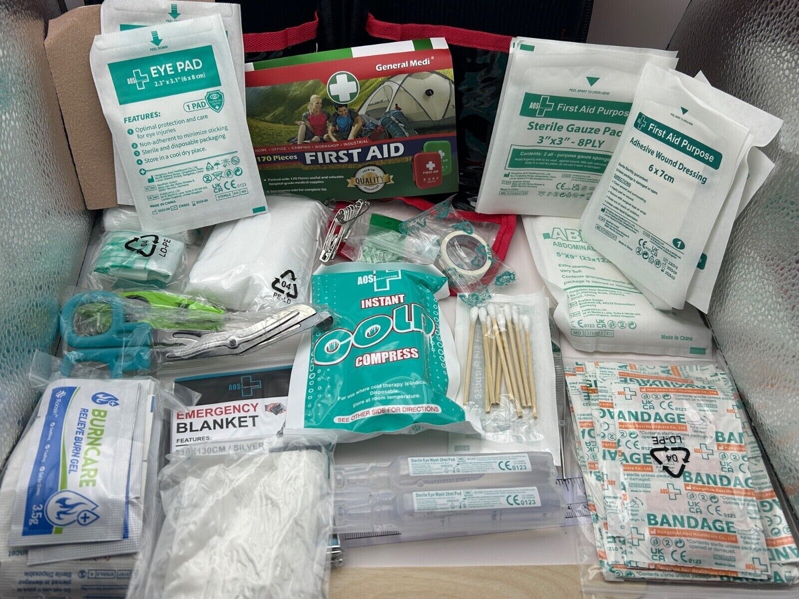 First Aid Kit Medical Emergency Trauma Survival Box Case Portable Hunting Hiking