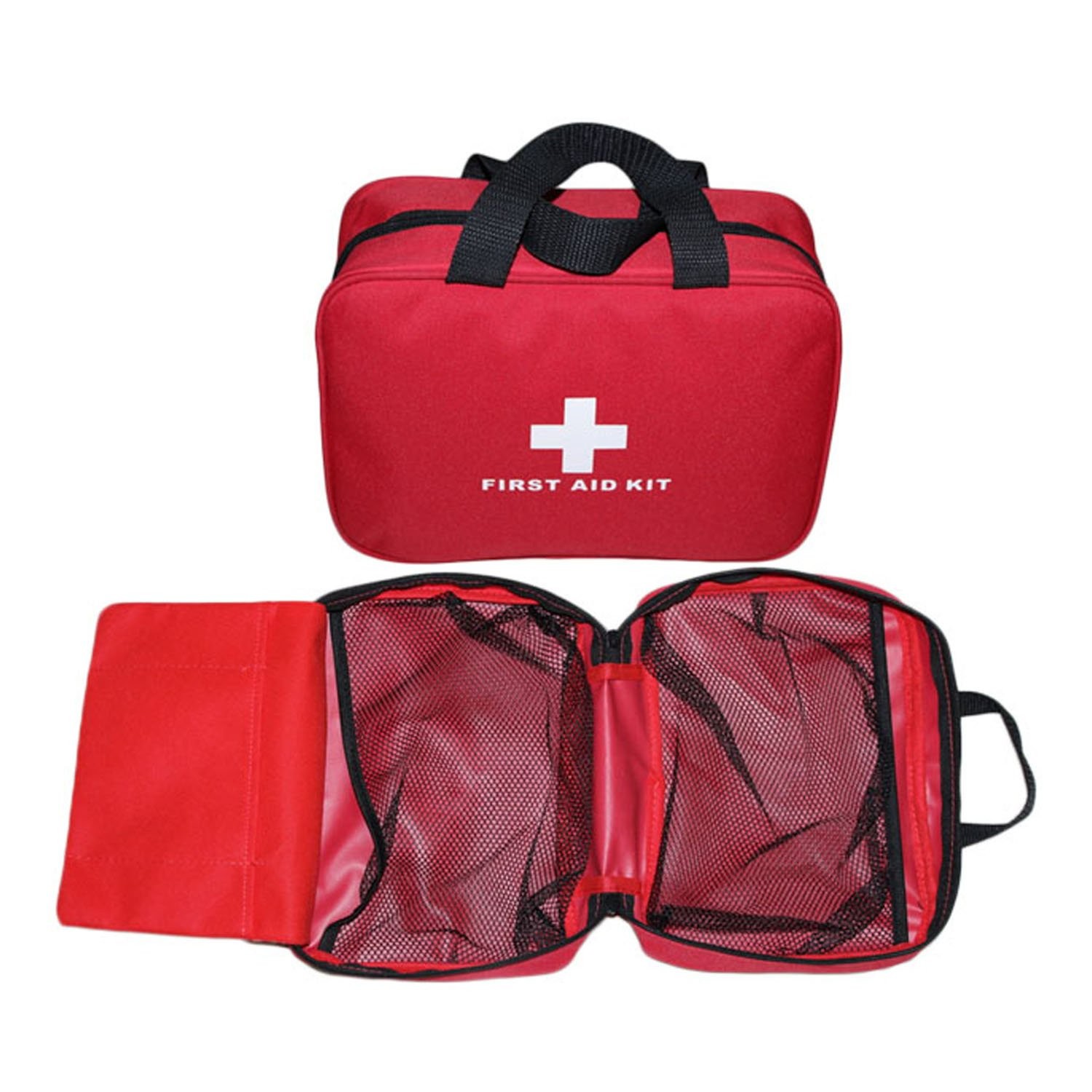 AOUTACC Nylon First Aid Empty Kit,Compact Waterproof 1 Count (Pack of 1), Red