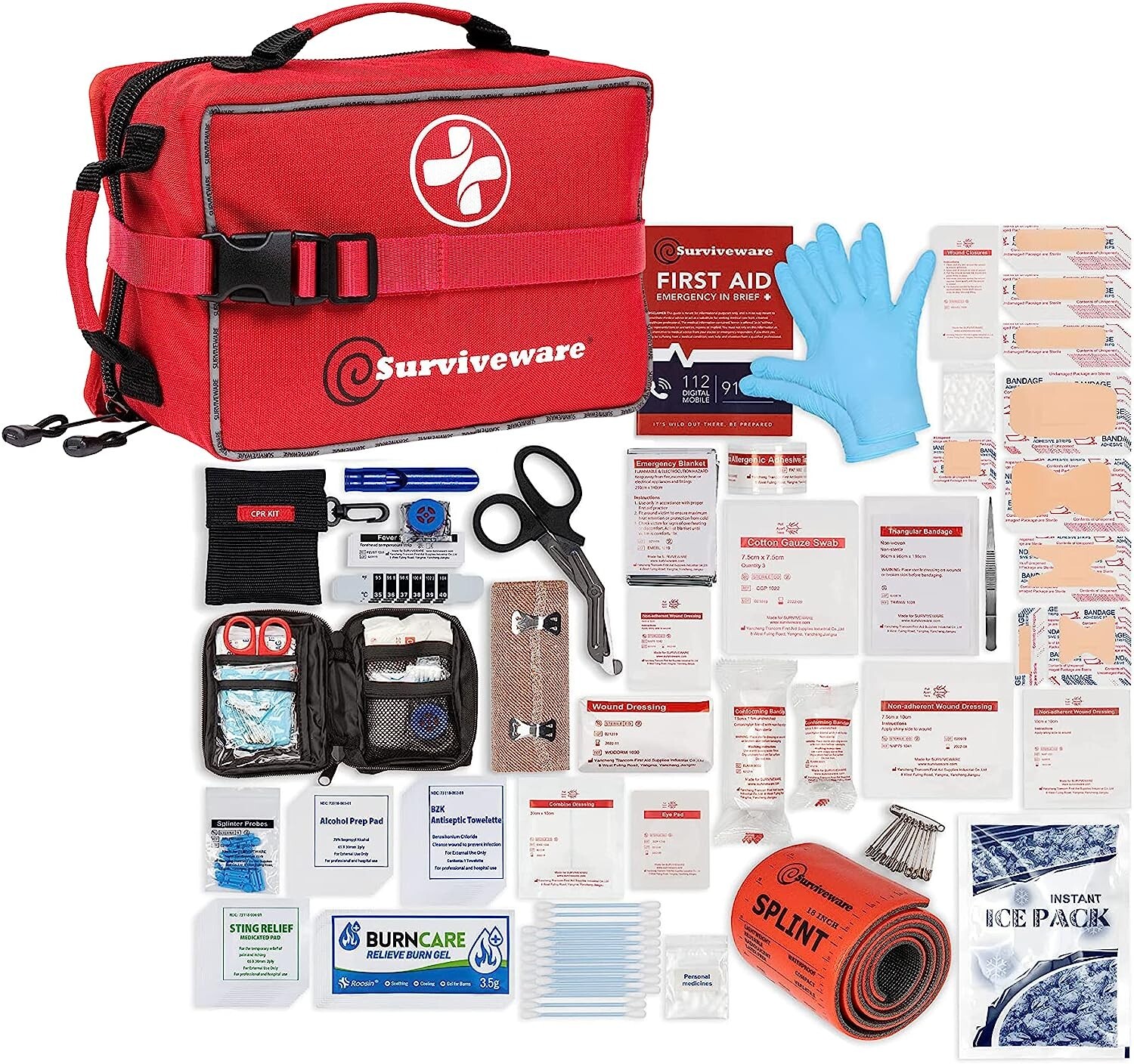 NEW Durable Survival First Aid Kit Emergency Preparedness Medical Bag 200 Pieces