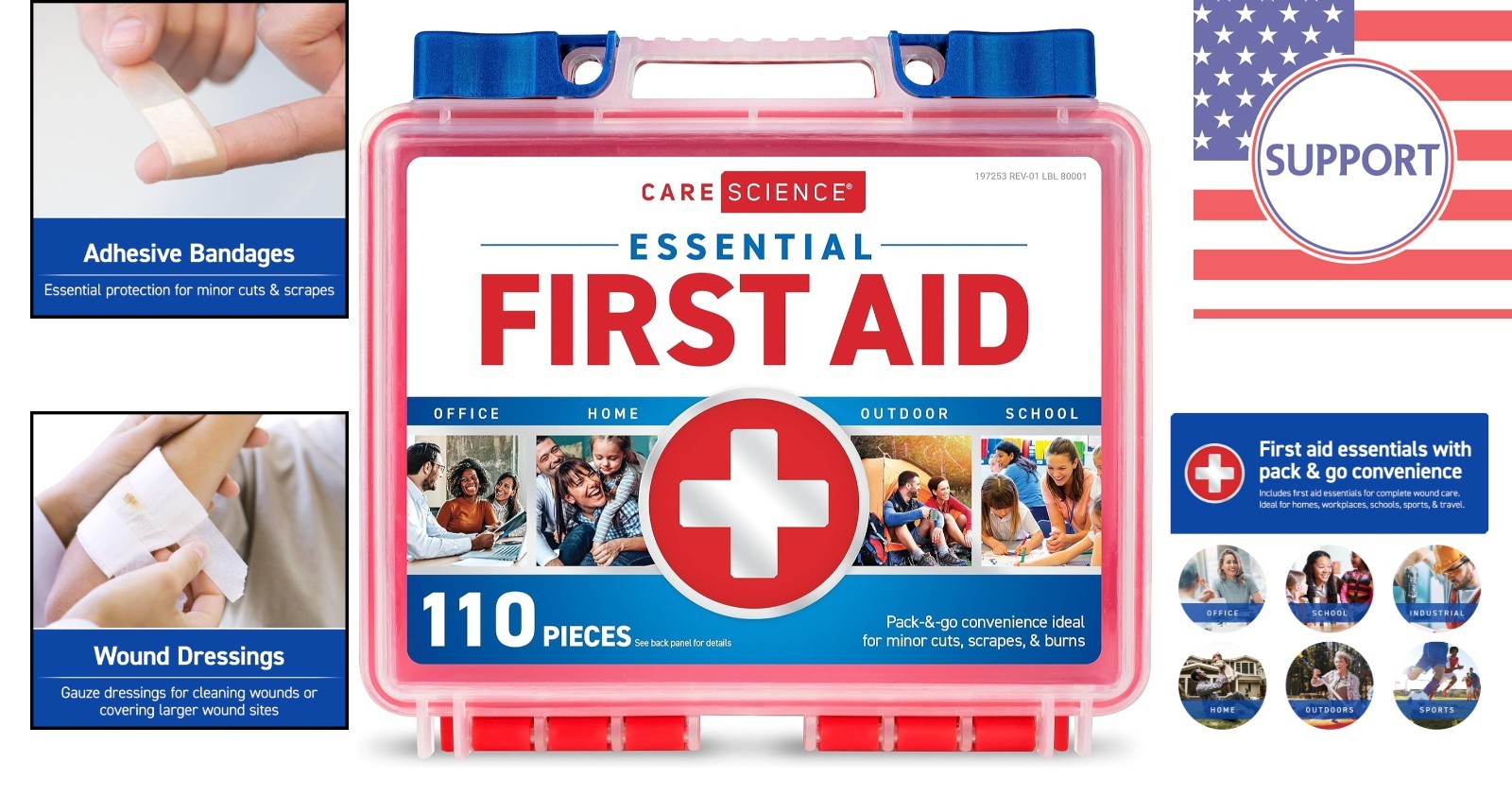 Compact 110-Piece First Aid Kit for Outdoor Adventures & Everyday Emergencies