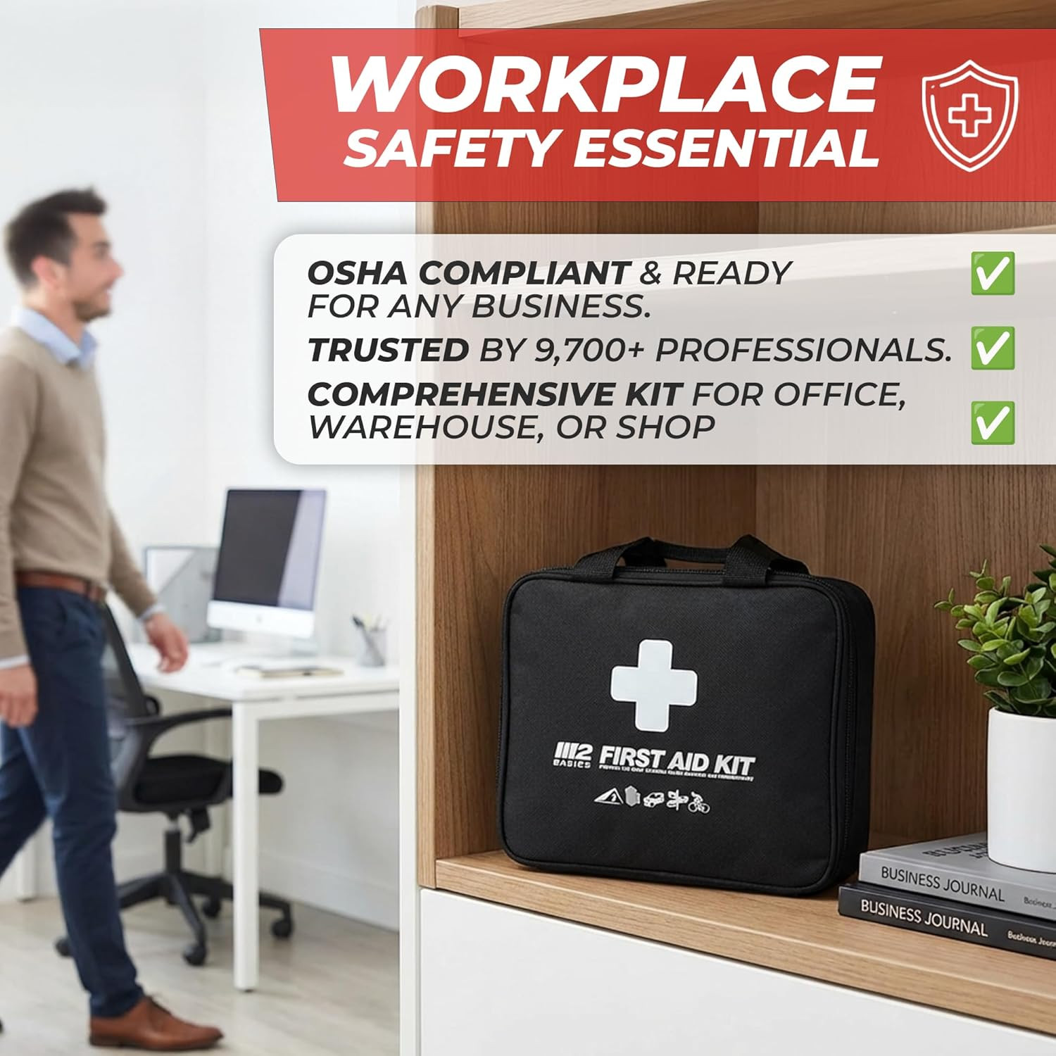 Premium 300 Piece Professional First Aid Kit 40 Unique Items Portable