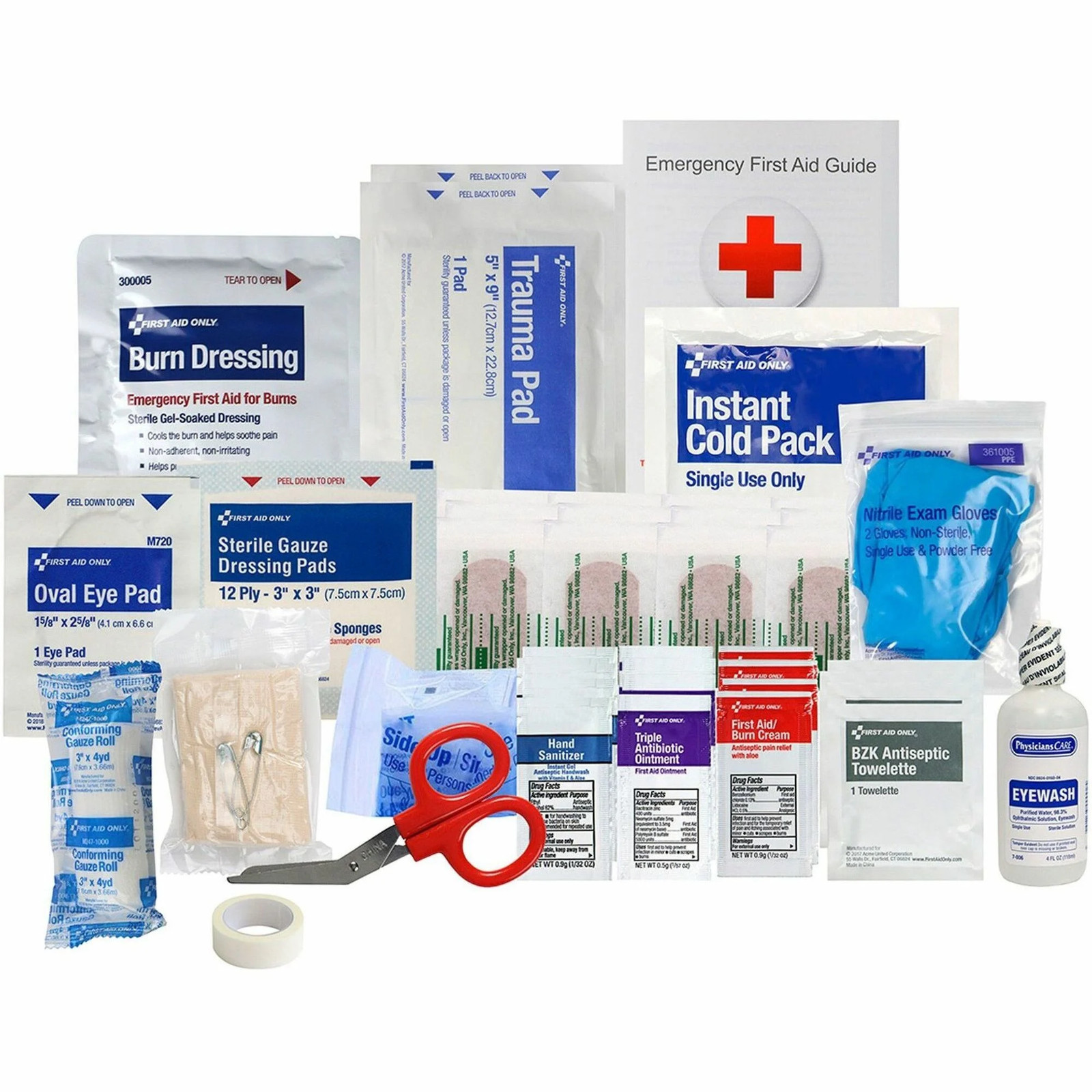 First Aid Only 90560/90562/90588 25-Person First Aid Kit Refill, 89 Pieces