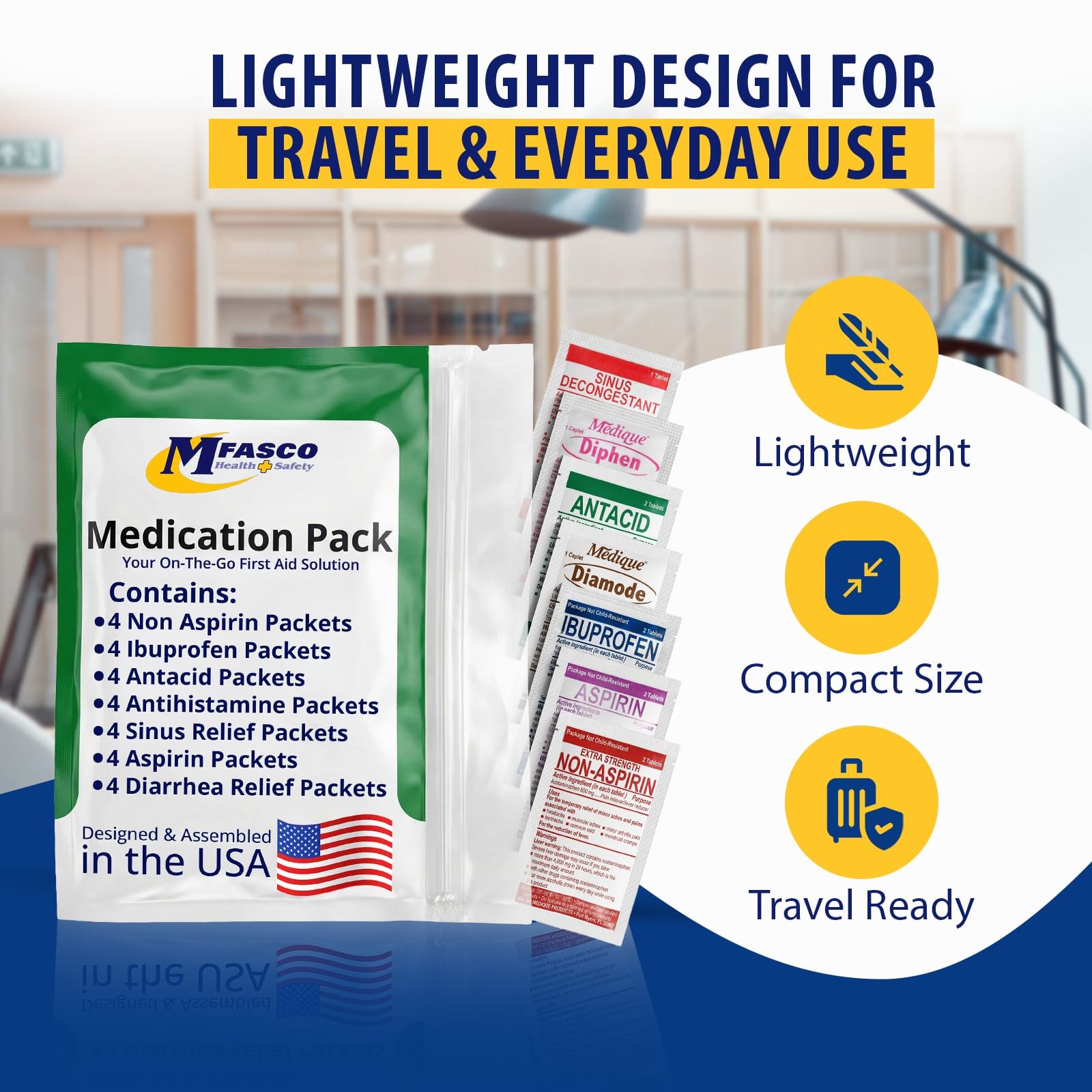 – 7 in 1 – Travel Size Medicine Kit – TSA Approved | 28 First Aid Emergency O…