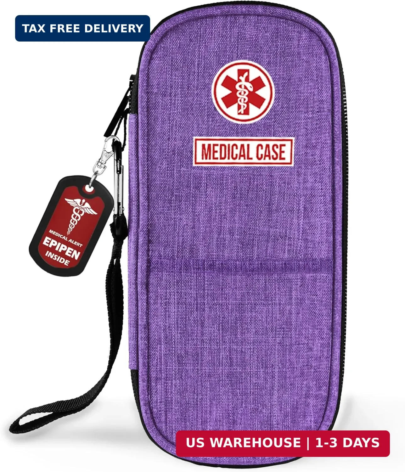 mnmoom EpiPen Medical Carrying Case, Travel Medication Bag Insulated Fits 2 EpiP