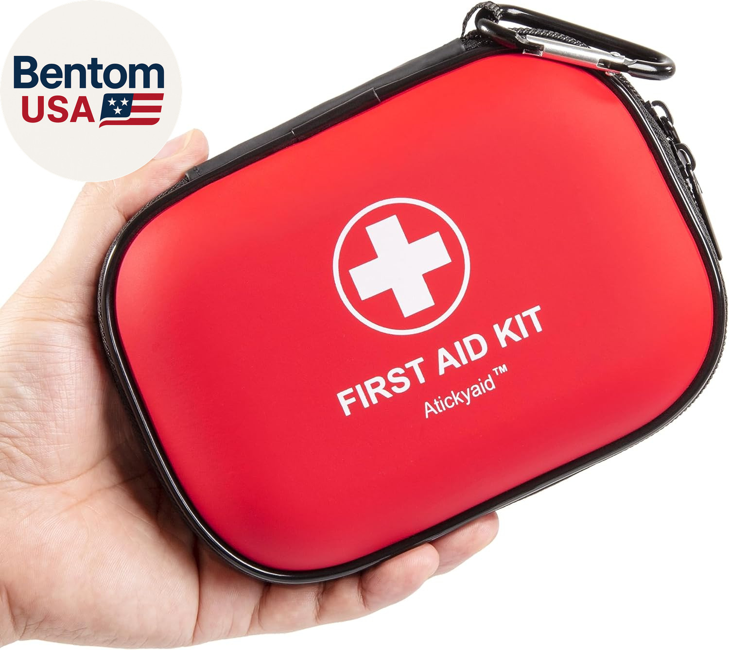 Mini First Aid Kit – 120 Piece Small Waterproof Hard Shell Medical Kit for Car,