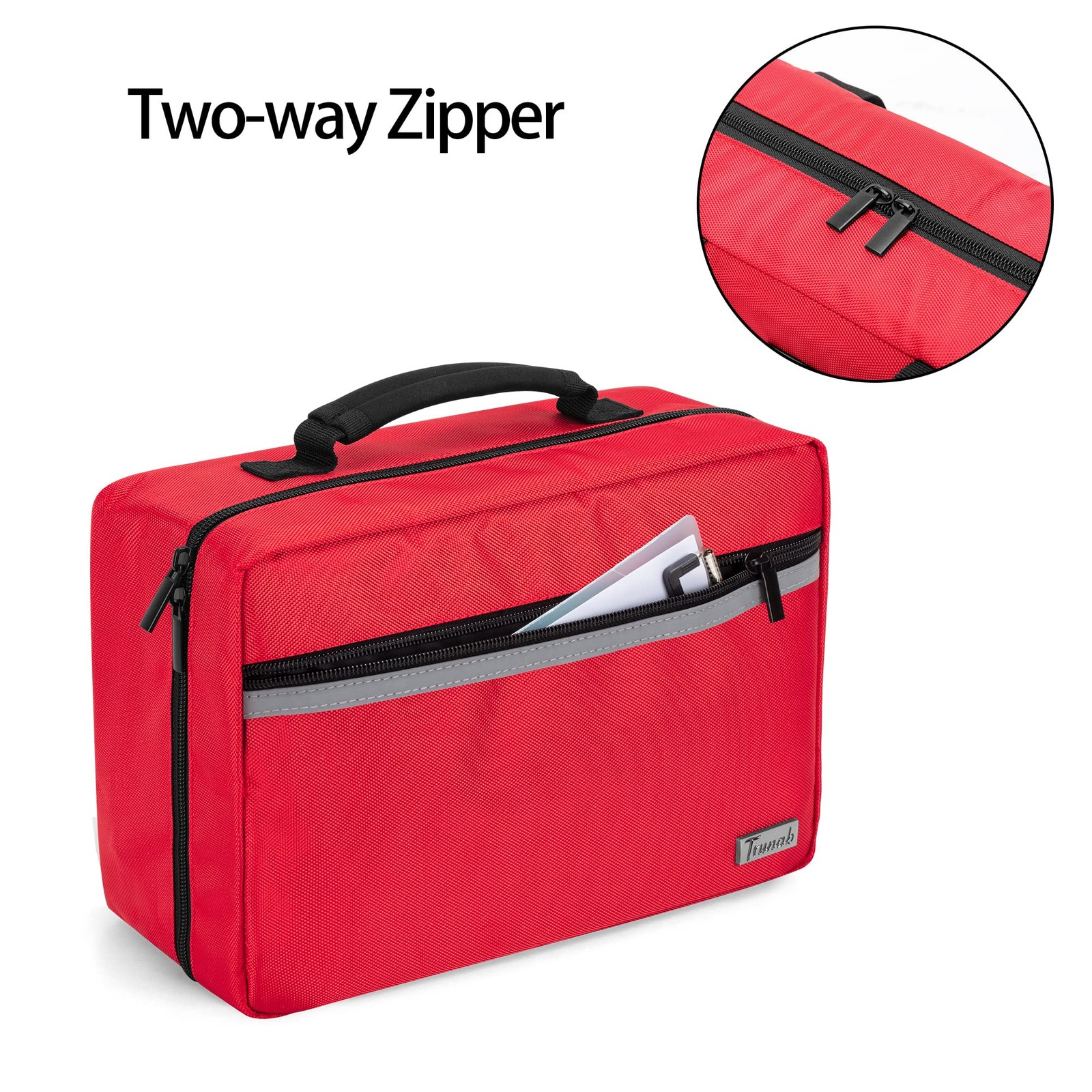 Portable First Aid Bag Empty, Medical Supplies Bag with 2 Inner Flap, Emergen…