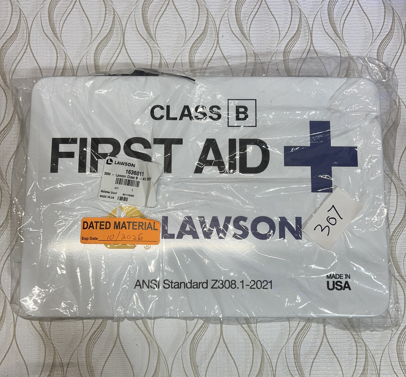 NEW Lawson Class B Steel First Aid Kit, Metal Cabinet Auto Truck