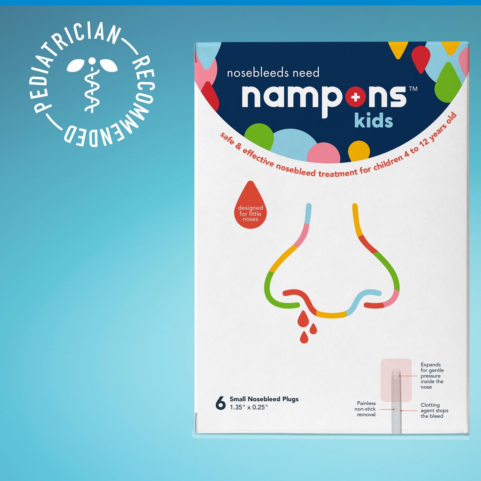 Nampons Kids Nosebleed Stoppers 6 Easy to Use Nose Bleed Stopper Plugs Kit f…
