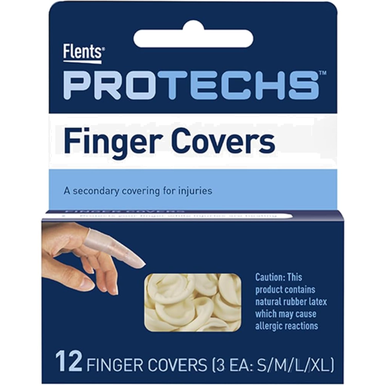 First Aid Finger Covers 12 Count Assorted Sizes Protects Healing Injuries