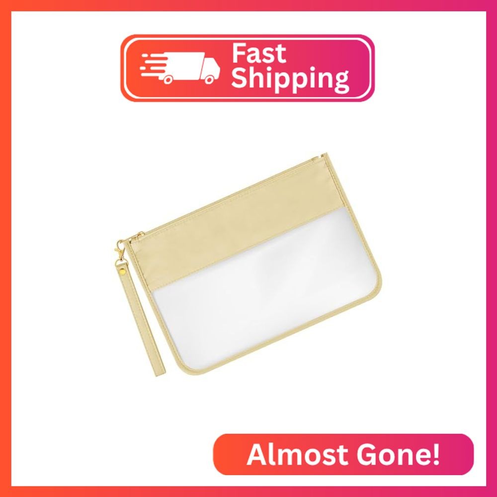 Morcheiong Nylon Clear Zipper Pouch with Wristlet Clear Travel Makeup Bag DIY Ch