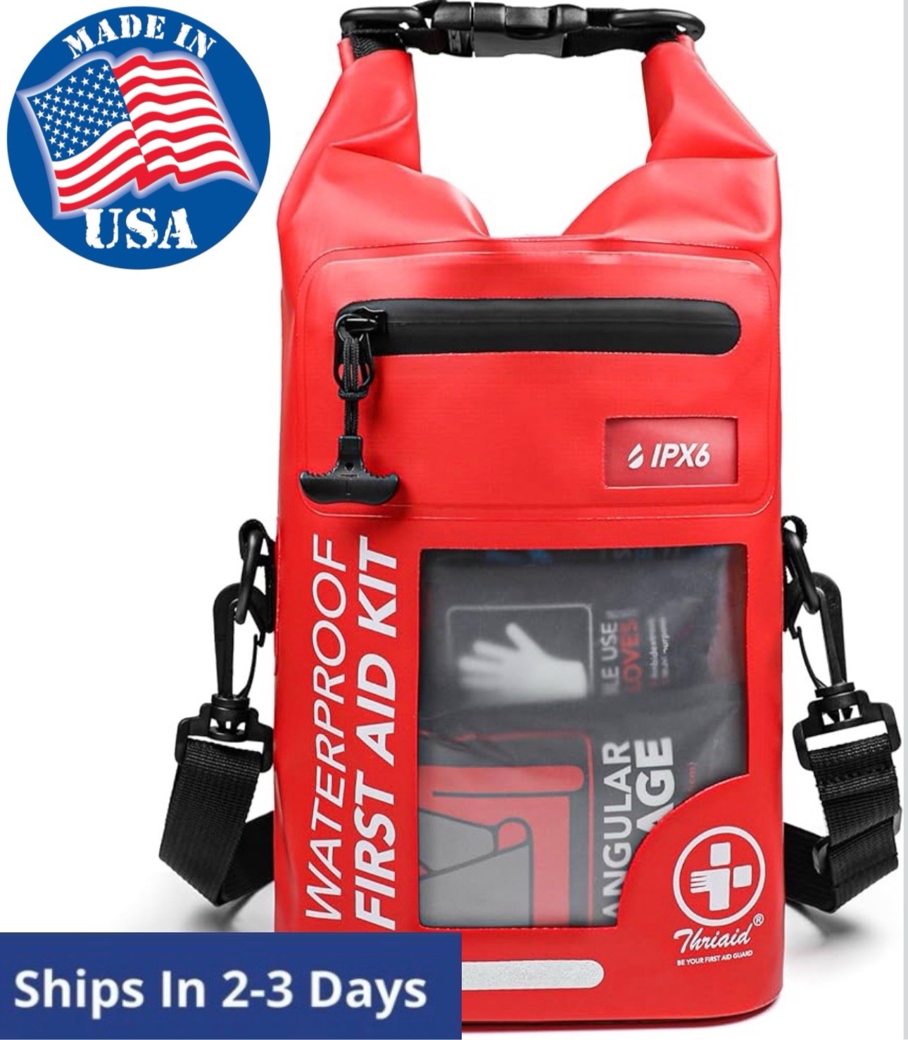 250 PCS Waterproof First Aid Kit, Roll Reflective Boat Dry Bag Bug Out Bags, Eme
