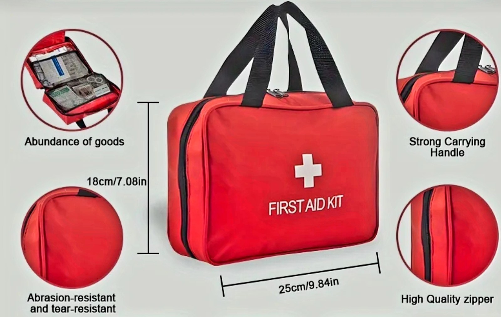 33PCS First Aid Kit Emergency Survival Medical Bag Travel Camping Car Red Kit