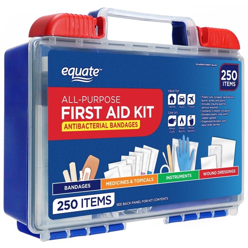 All-Purpose First Aid Kit 250 Pieces Home Auto Travel Office Sports Essentials