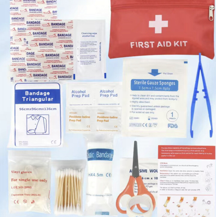 Survival Medical Bag First Aid Kit 77 Piece Emergency Car Auto Outdoor Travel