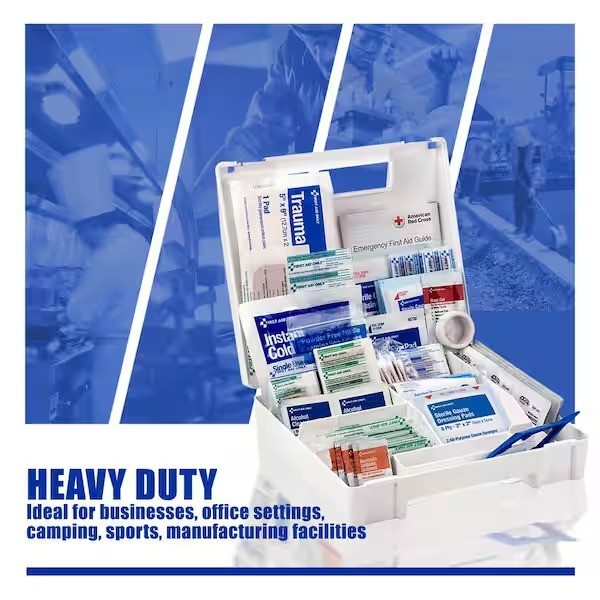 HDX 130-Piece Plastic OSHA First Aid Kit with Wall-Mountable Case & Carry Handle