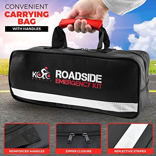 KOLO SPORTS ROADSIDE EMERGENCY CAR KIT 156-PIECE MULTIPURPOSE EMERGENCY PACK
