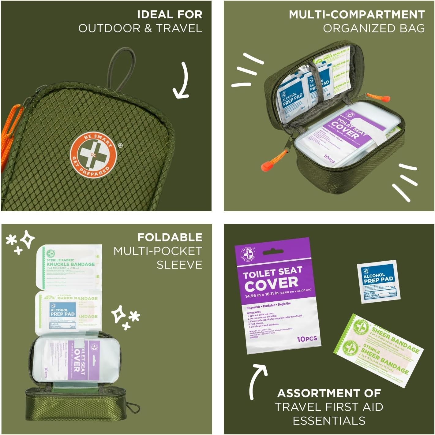 s 125 Pieces Travel First aid kit, Carry-on Travel Essentials– PPE, Camping, …