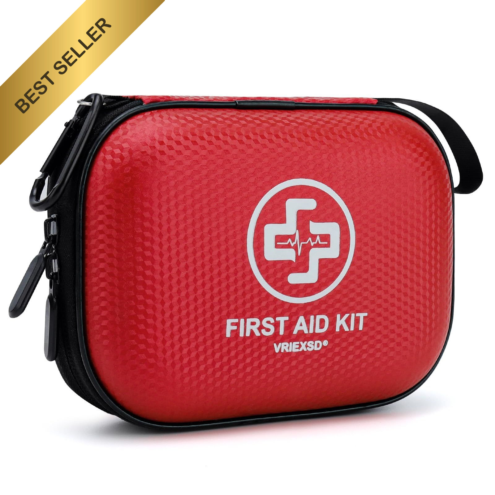 First Aid Kit Waterproof Hard Shell 150 Piece Small Red Home Car Travel