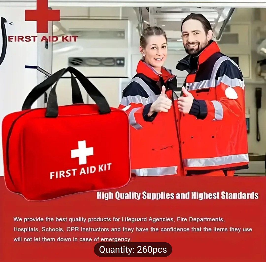 260pcs Deluxe First Aid Kit – Essential Emergency Supplies