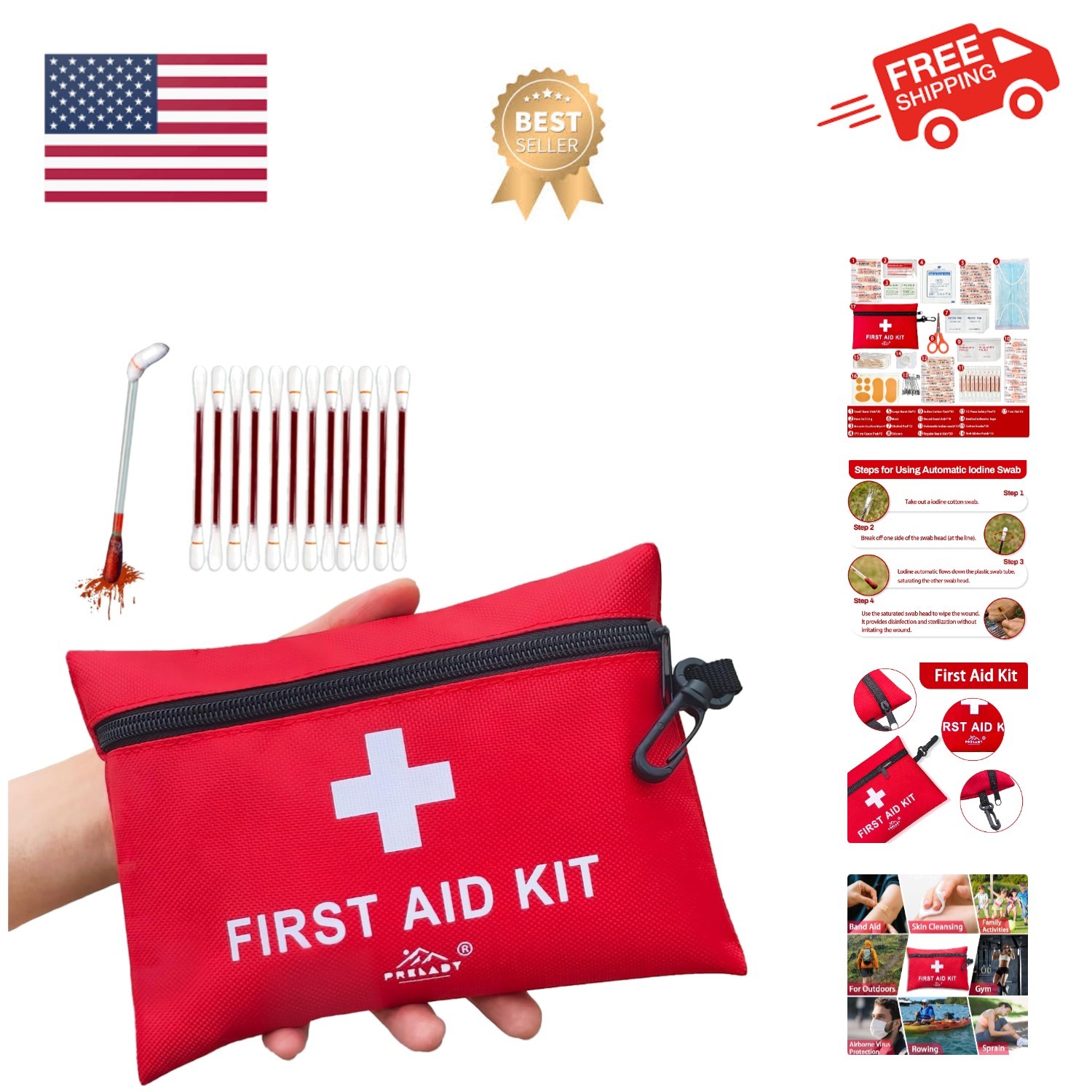 152 Piece Small First Aid Kit, Travel Size First Aid Kit TSA Approved, Mini F…