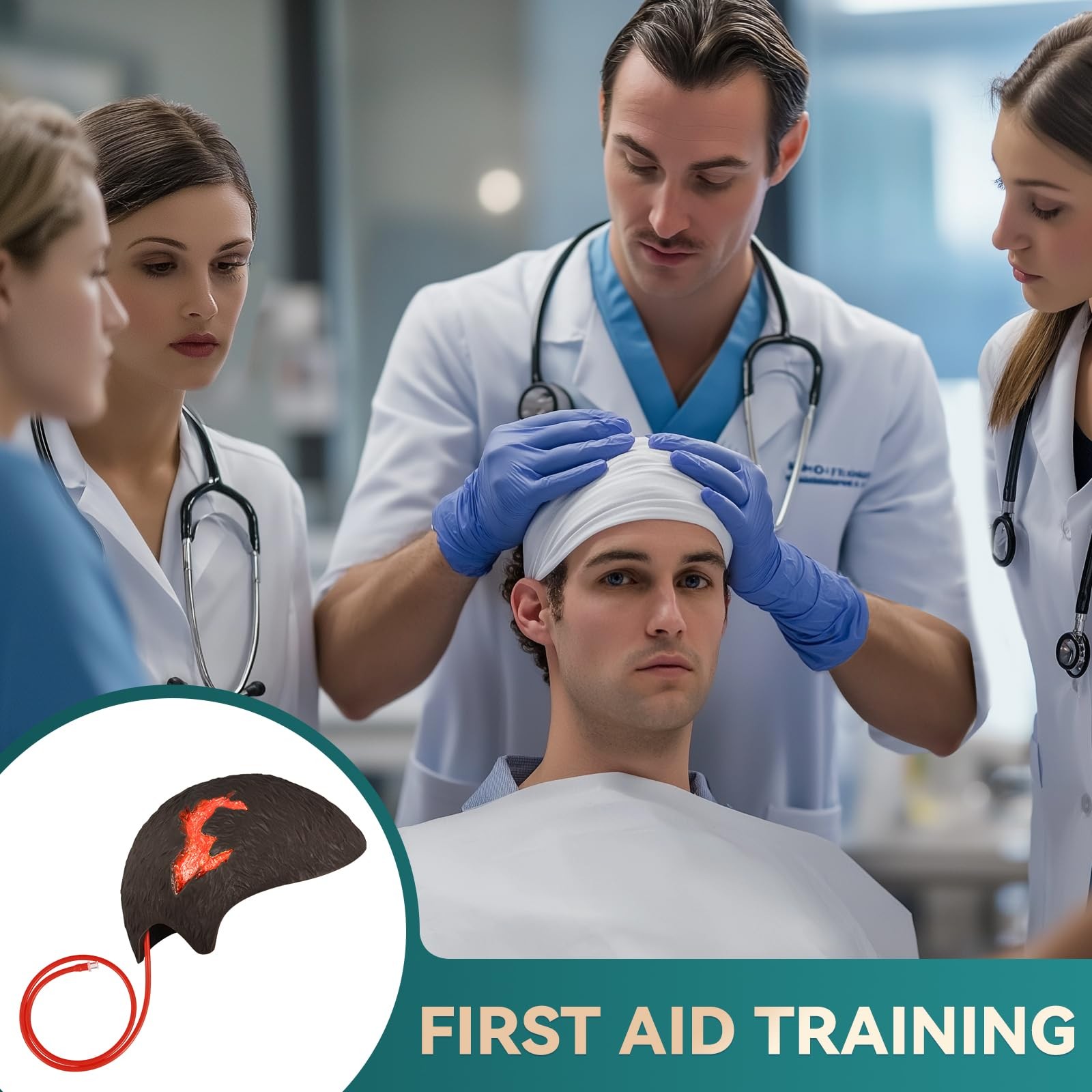 Wound Packing Head Training Kit,Wearable Bleeding Control Training for Studen…