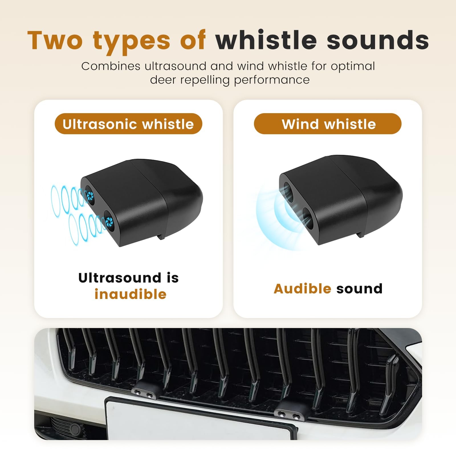 4 PCS Deer Whistles for Car, Automotive Save a to Avoid Black