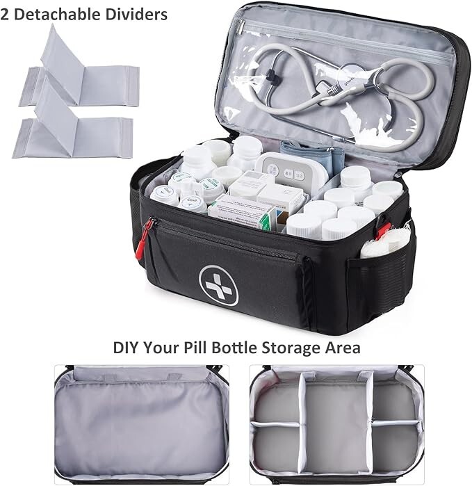 Organizador de bolsas de medicamentos para viajes – Organizador de medicamentos.