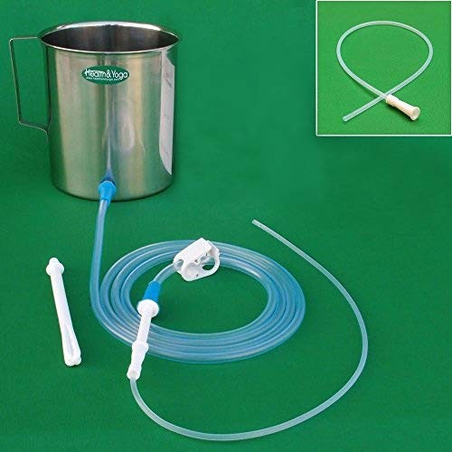 HealthAndYoga(TM) Stainless Steel Enema Kit with Complete 6 Piece Set, Silver