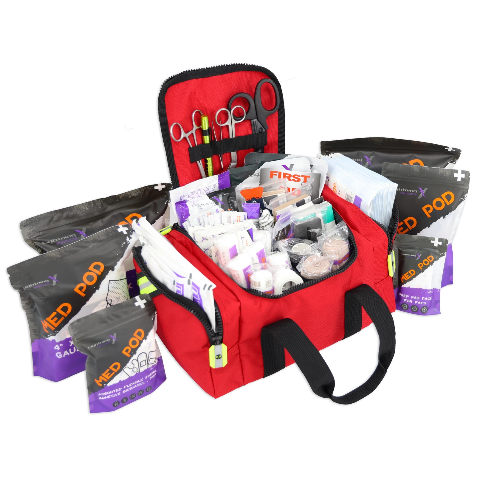 Compact Medic First Responder EMS/EMT Stocked Trauma Bag W/Standard Fill Kit A
