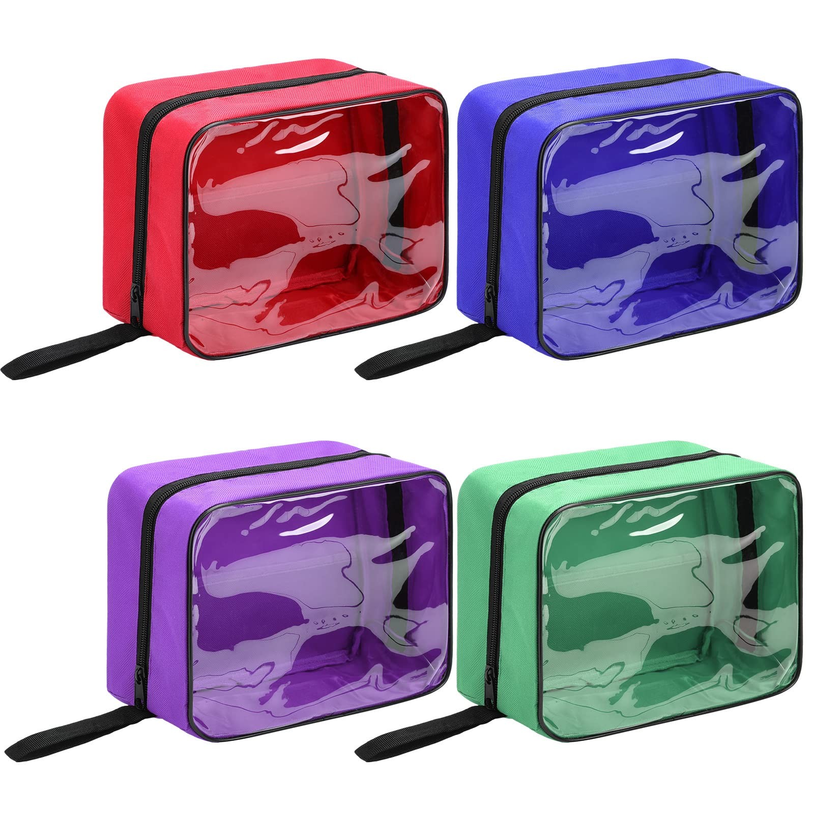 Oudain 4 Pcs Large First (9 x 7 x 4 inches), Blue,Green,Red,Transparent