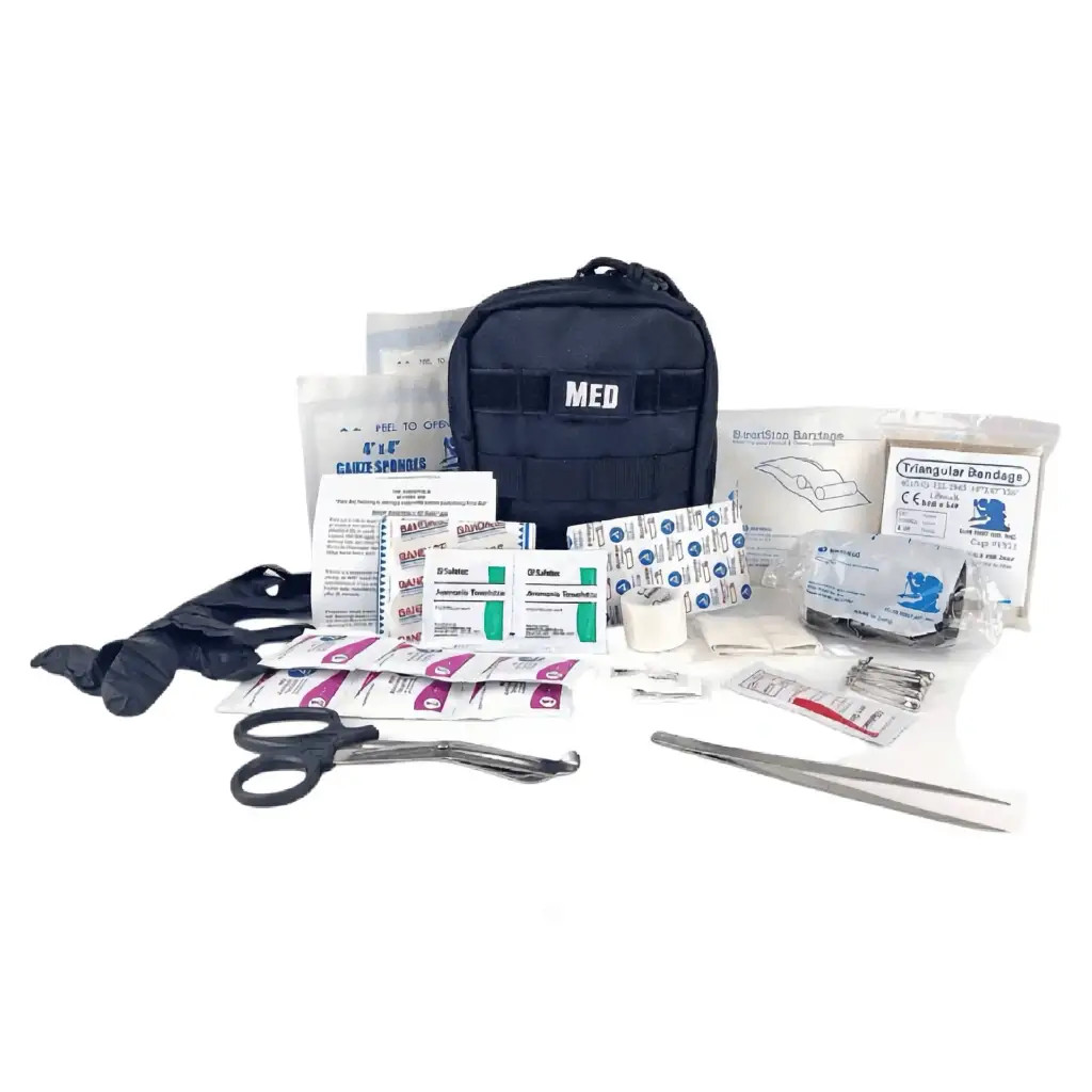 Elite First Aid Tactical IFAK Kit Black FA142B-FAK 59pc MOLLE Trauma Pouch