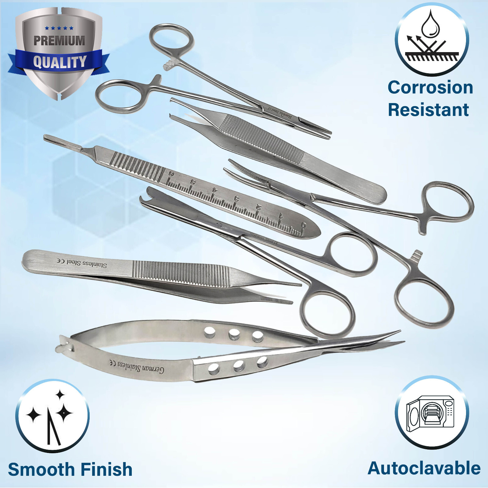 NEW Minor Surgery Suture First Aid Kit, Medical VET Trauma Survival Pack – 17 Pc