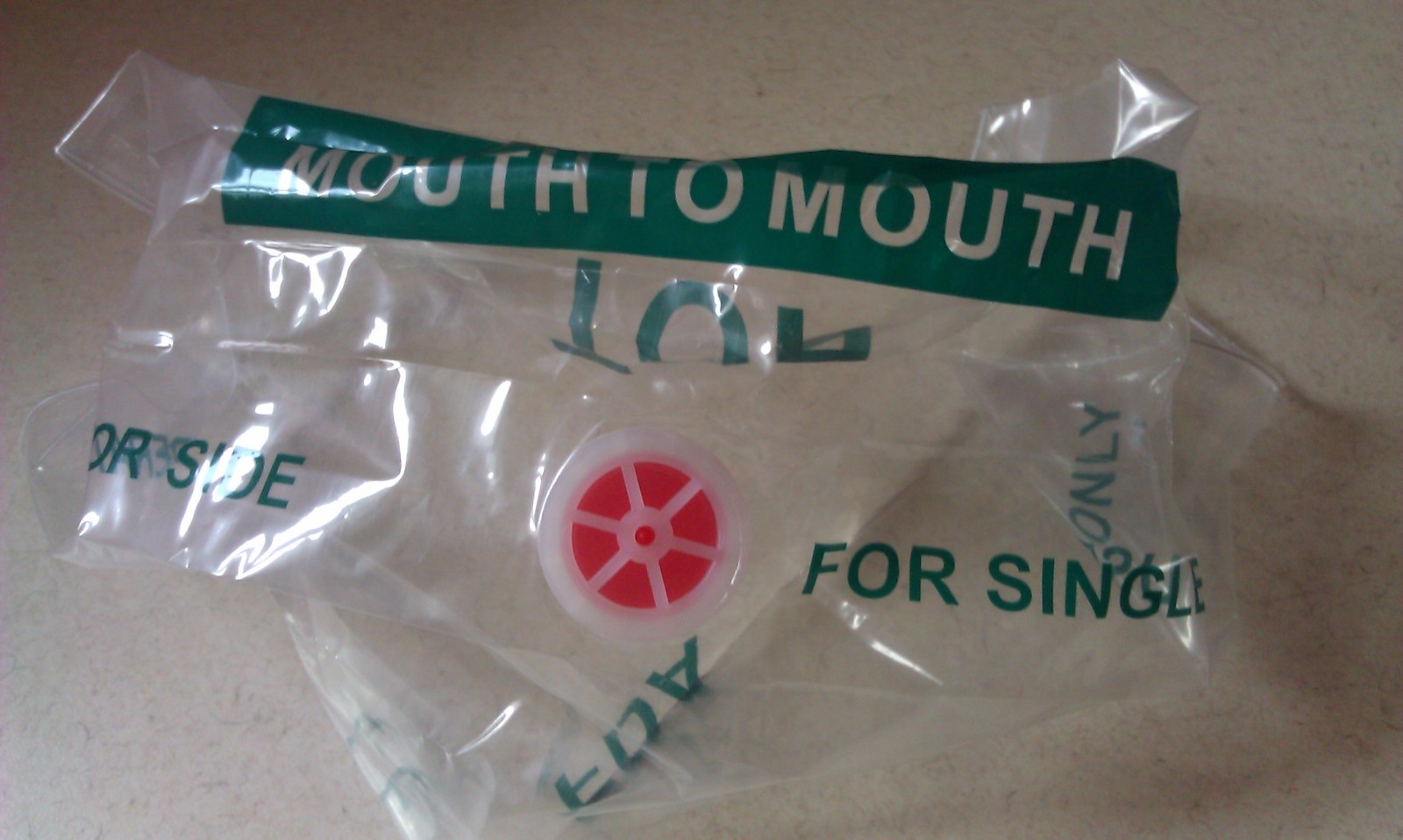 3 Green CPR Face Shield Mask in Pocket Keychain imprinted CPR 30:2