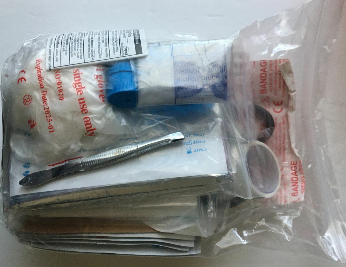 100 Pc First Aid Kit in a Waterproof Red Dry Sack FA-100