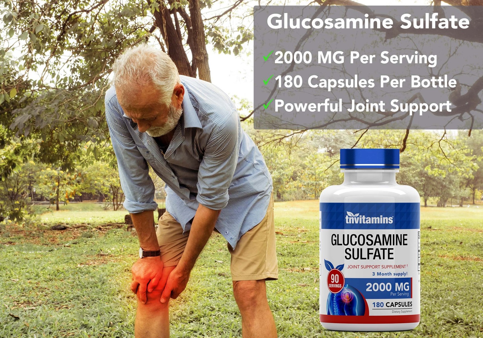 Glucosamine Sulfate 2000 MG (180 Count) | Joint * for & Men | Produced in The…