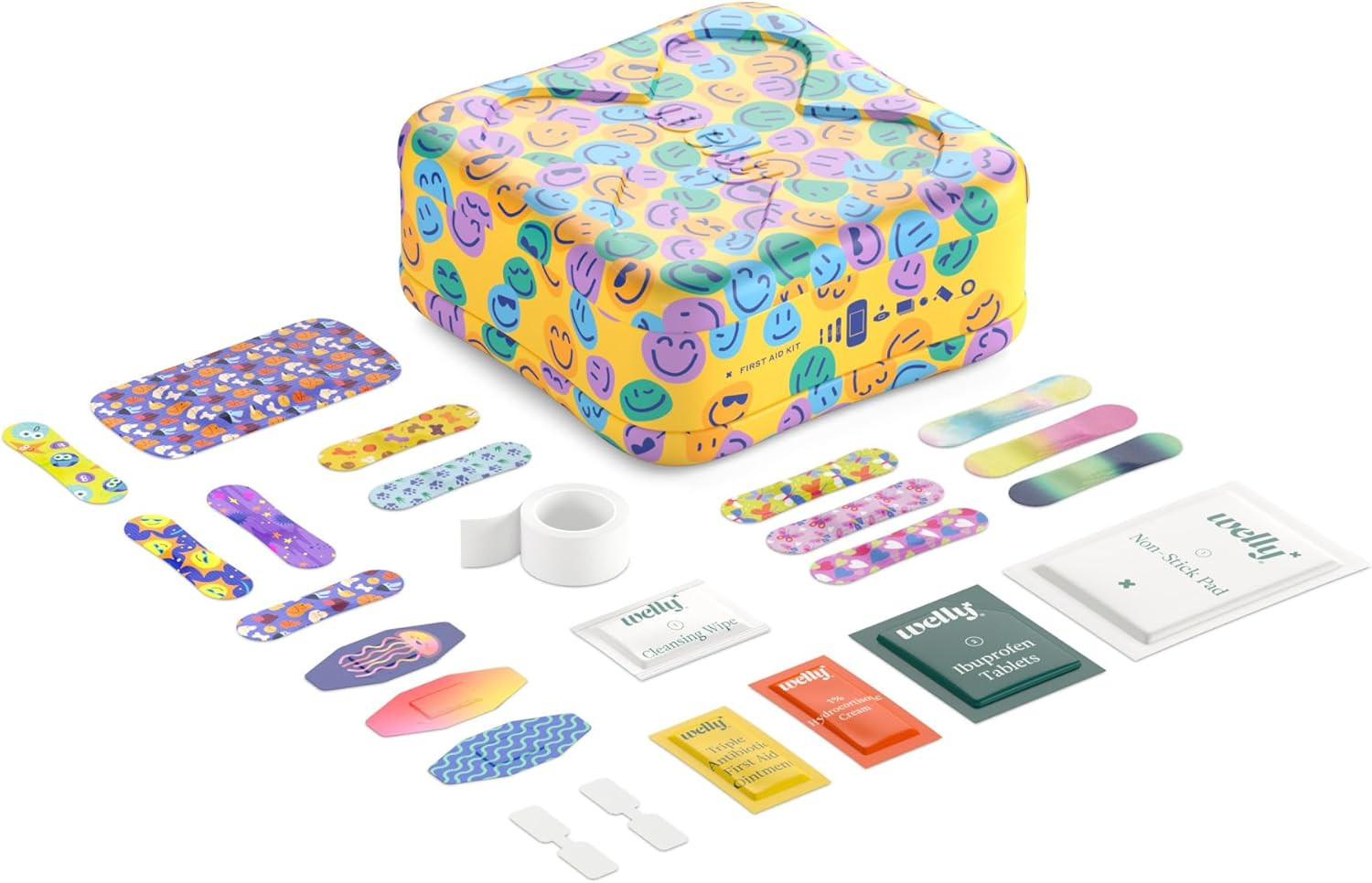 Welly First Aid Kit | FSA Eligible | Adhesive Flexible Fabric and Waterproof Ban