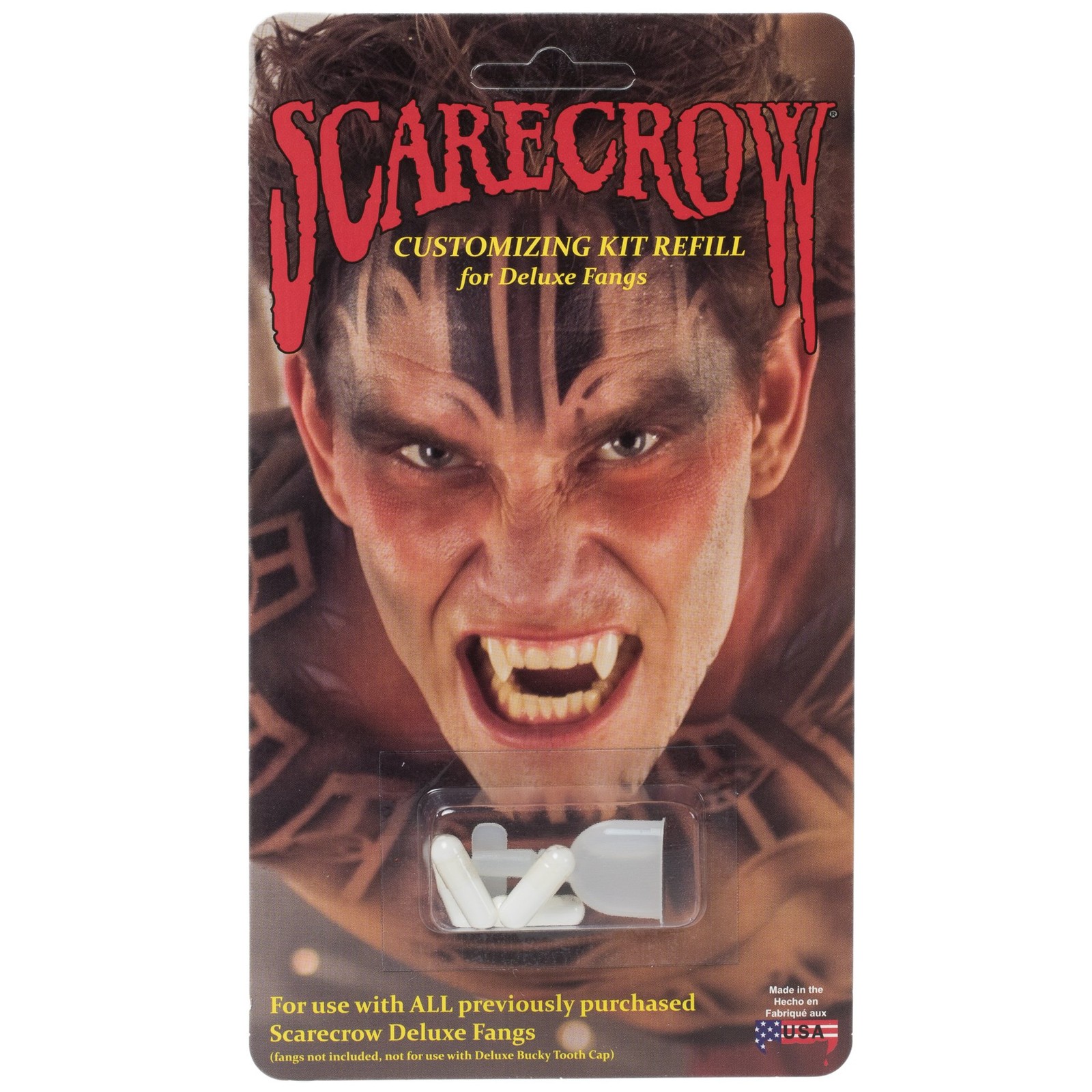 Scarecrow Deluxe Customizing Refill Kit for Realistic Vampire One Size, White