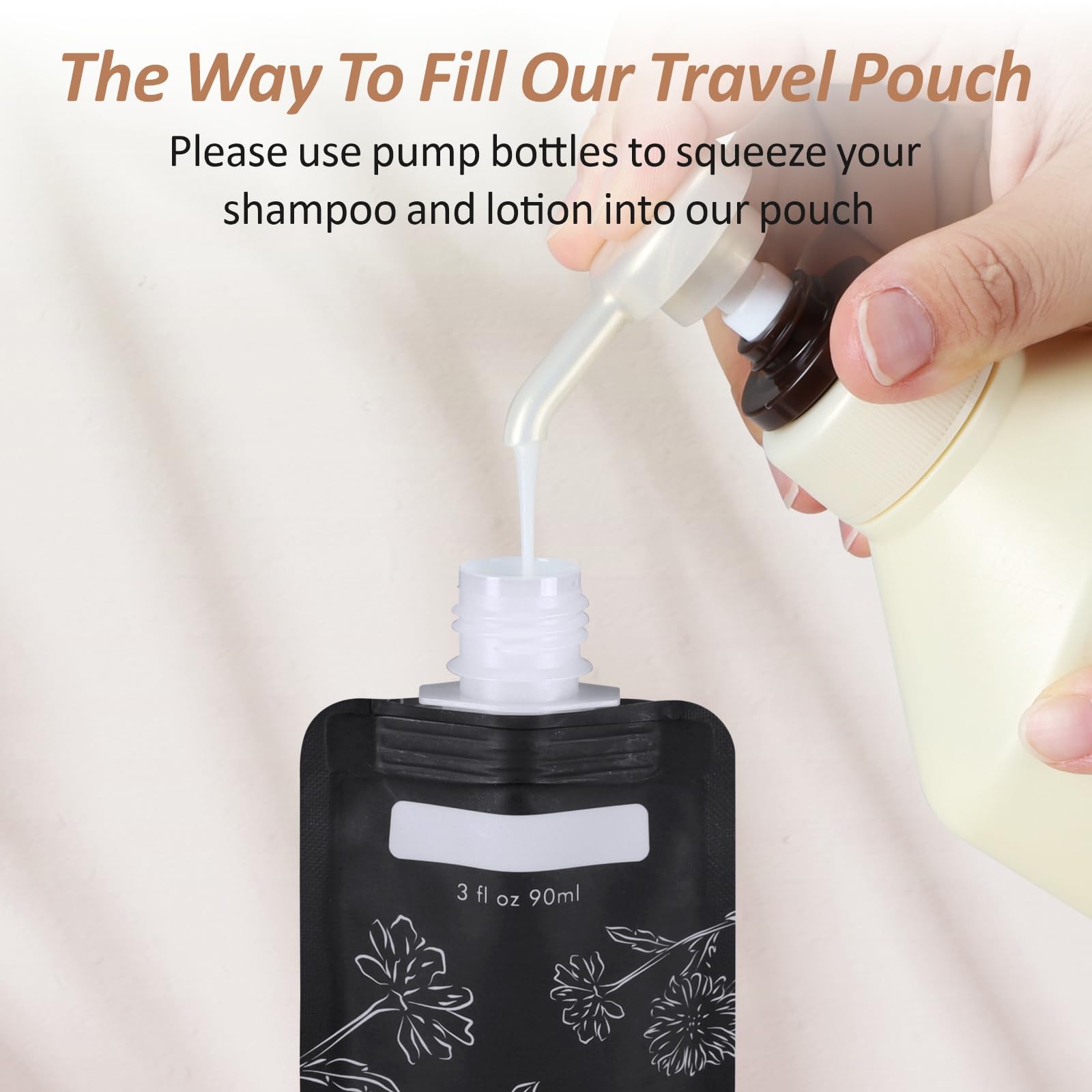 PACKISM 24 Pack Travel Pouches 24pcs, Chamomile Black/Chamomile Beige