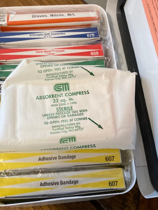 Certified Safety Mfg. Gerneral First Aid Metal Kit-Meets ANSI Standards-Unopened