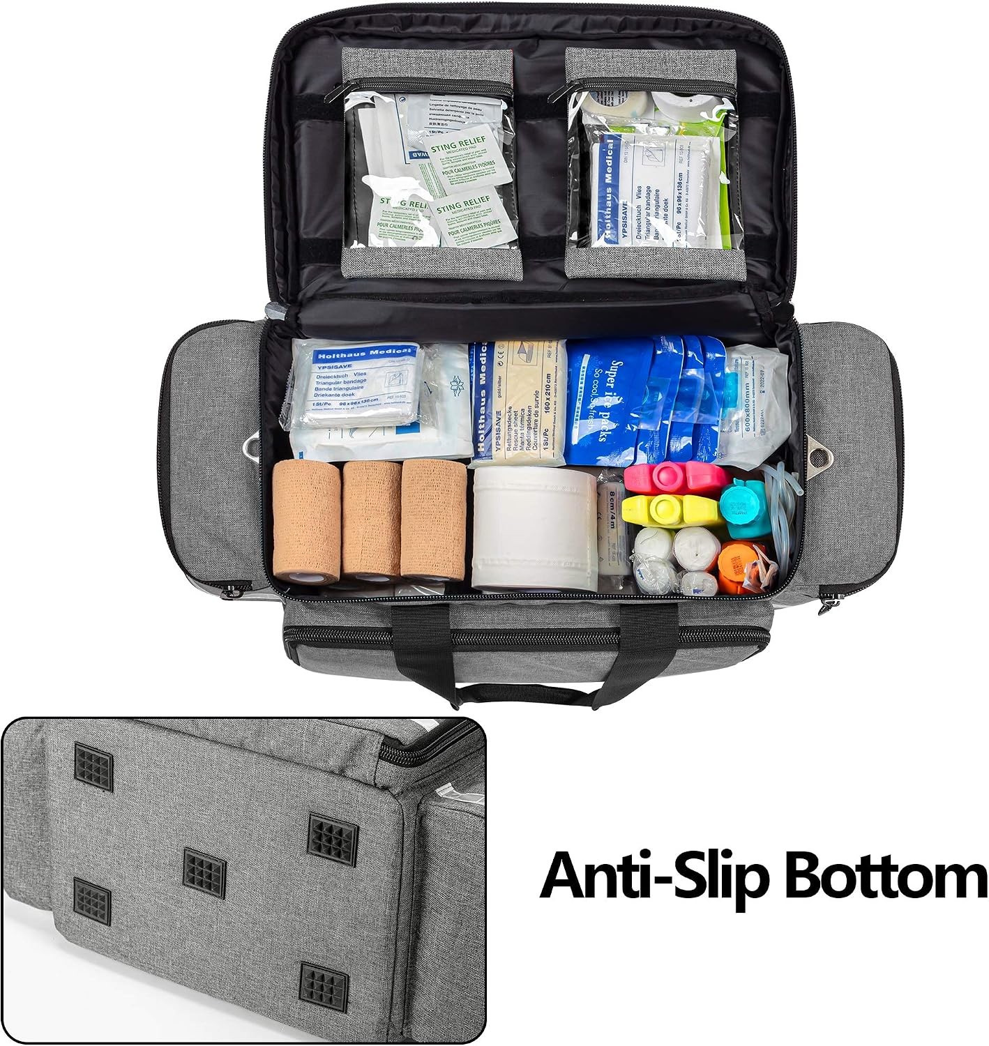 Professional Medical Bag, First Aid Storage Bag, Empty Emergency Responder Traum