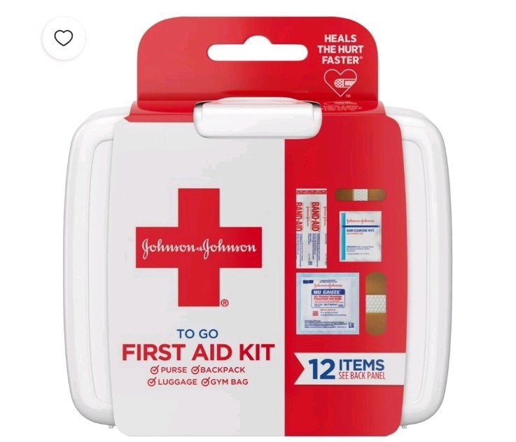 BAND-AID Brand First Aid Kit To Go Portable Emergency Wound Care, 12 Piece