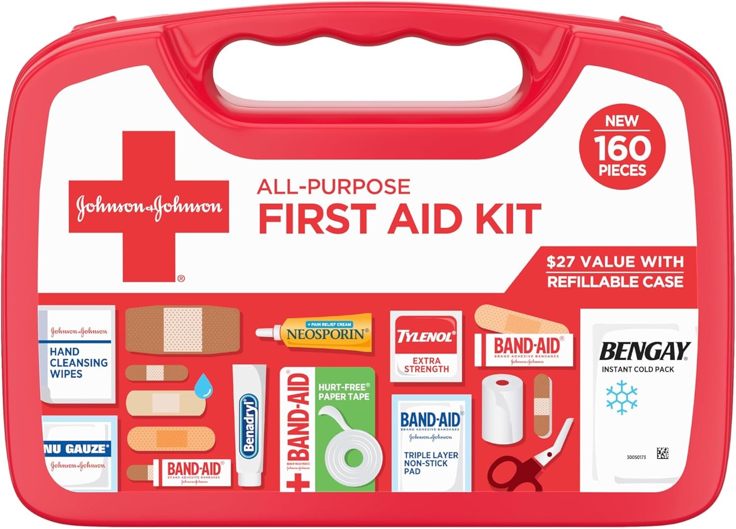 All-Purpose Portable Compact First Aid Kit for Minor Cuts, Scrapes, Sprains & Bu