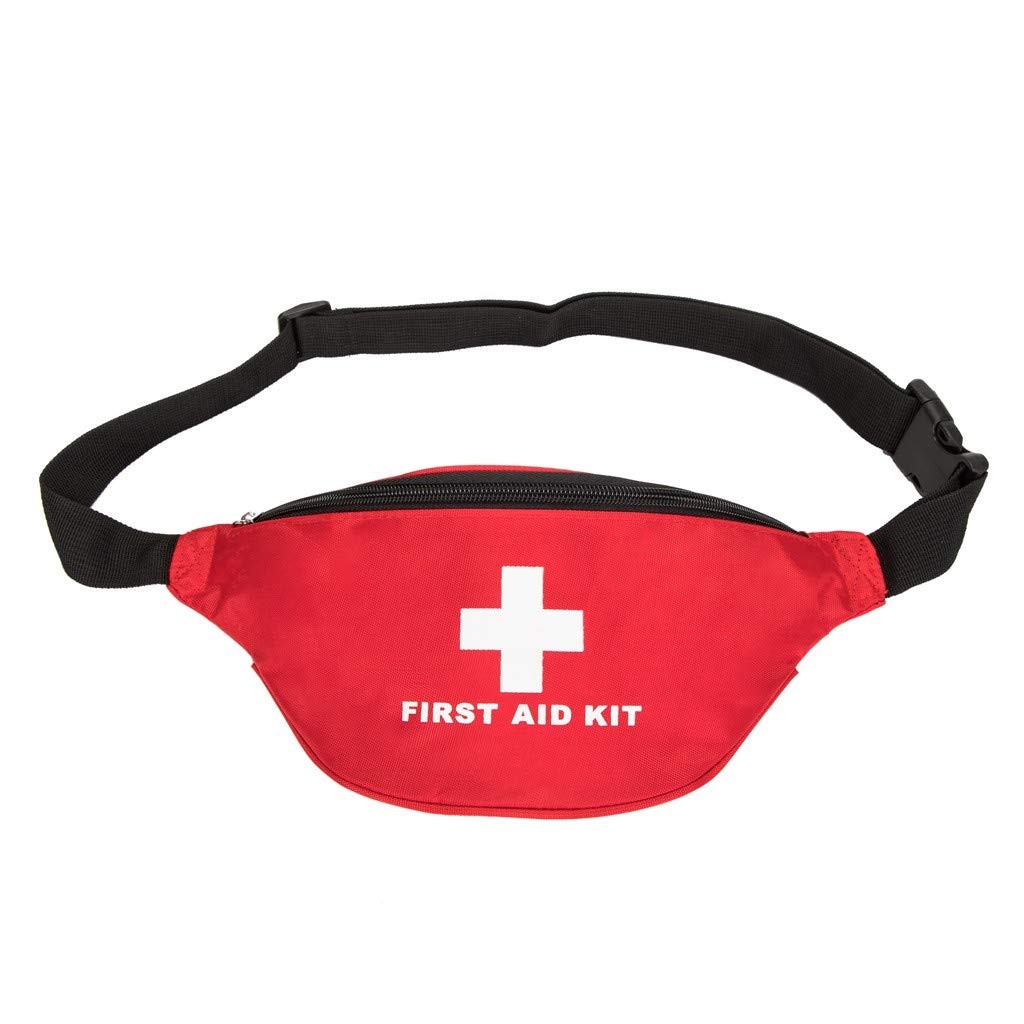 Jipemtra First Aid Fanny Pack Bag Red 1 Count (Pack of 1),